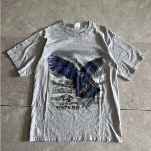 90s Vintage Baltimore Ravens Realism Grey T Shirt Size M